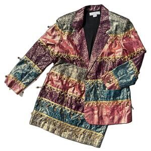 1990s Sandy Starkman Metallic Brocade Coin Set (2 Piece)